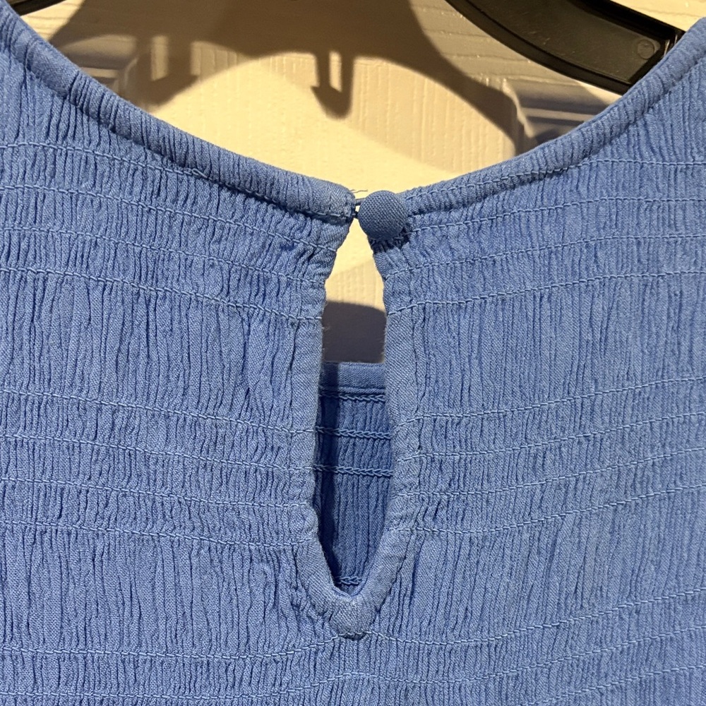 NWT! Sonoma Motherhood Maternity, Long Sleeve Smocked Royal Blue Dress - Picture 6 of 8